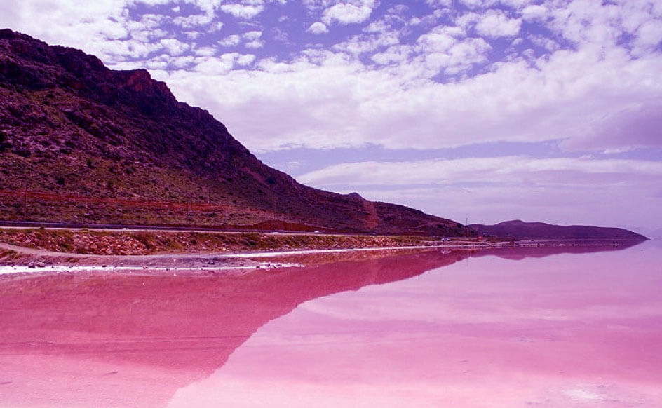 Lipar pink lake, another attraction in Iran
